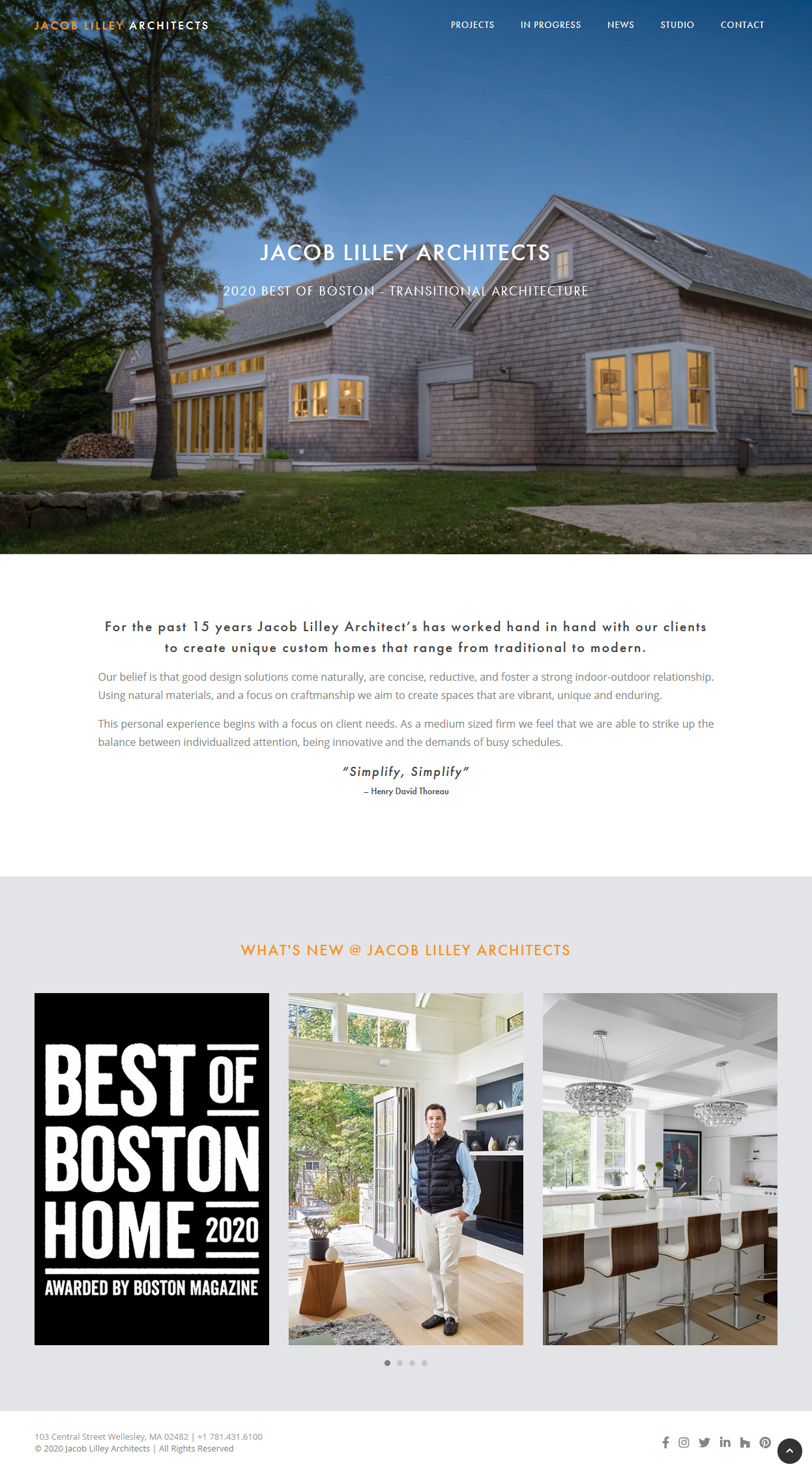 Homepage scrolling content - jlaarchitects.com &copy; by eBree Web Design